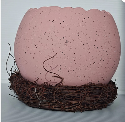 Speckled Eggshell Nest Planter Pot Easter Decor Small Egg   Yellow Pink Purple