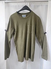Jungmaven Hemp  and Cotton Olive Green Long Sleeve T Shirt - Size S Small Unisex
