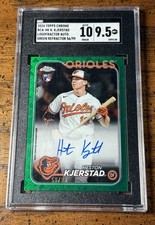 Heston Kjerstad 2024 Topps Chrome Rookie Auto Green Refractor /99 SGC 9.5 10