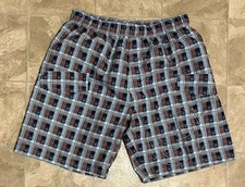 Phat farm swim collection Swimtrunks Adult XXL 2XL Plaid Brown Navy