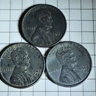 1943 P, D, S, Lincoln Wheat Cent, Penny, Fine Condition