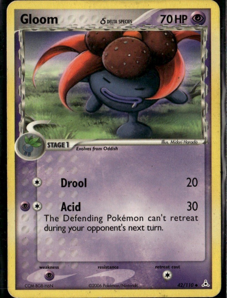Gloom (Delta Species) Uncommon Holon Phantoms 42/110 Psychic Pokemon Card