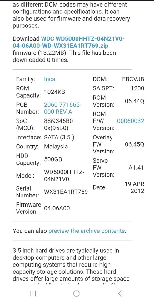 500GB SATA III WD VelociRaptor WD5000HHTZ-04N21V0 10K 64MB 3.5" Hard Drive New - Image 4 of 4