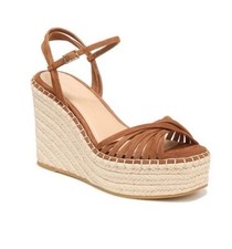  330 Veronica Beard Ravina Espadrille Platform Wedge Sandal Hazelwood Suede Sz 9