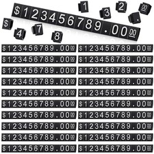 Qunclay 50 Sets Price Display Cube Number Letter Tag 6 x 4 month, White