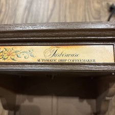 1970s Farberware #265 Automatic Drip Coffee Maker Rustic Country Faux Wood Grain