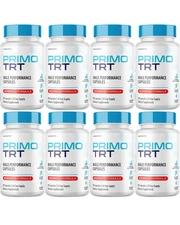 Primo TRT - Men Supplement For Muscle Health & Stamina Support - 8 Bottles