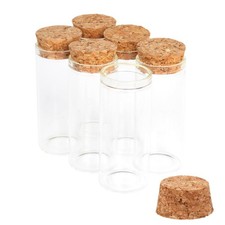 6PCS 30ml Glass Test Tubes with Cork Stoppers, 30 x 30ml, Stoppers