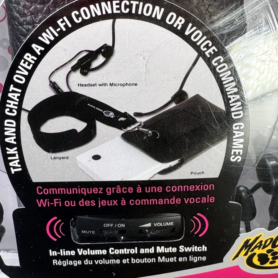 Mad Catz Audio Chat Pak Nintendo DSi Negro Auriculares Micrófono Bolsa Cordón NUEVO Foto 3 de 4