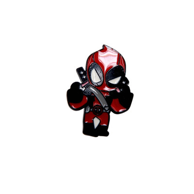 Marvel Deadpool Antiheld Mittelfinger unhöflich Emaille Pin Anstecker Brosche + Geschenktüte