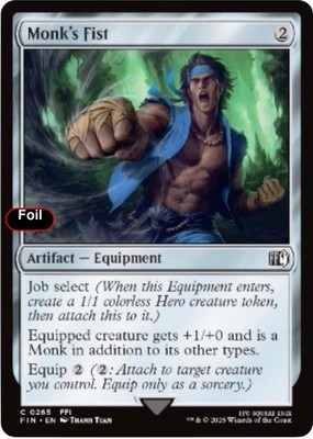 Foil Monk's Fist - 265 - NM - FINAL FANTASY