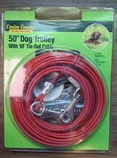 Canine Country 50ft Dog Trolley With 10ft Tie-out Cable For Dogs Under 85lbs
