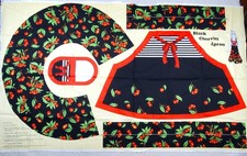 BLACK CHERRIES APRON Cotton Fabric Panel CP32454 Springs 36"x60" RARE