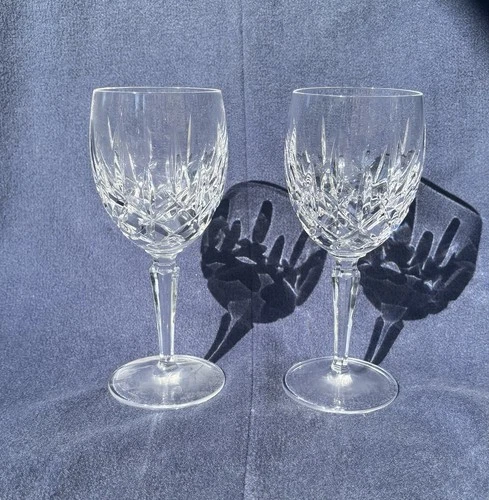 2 Gorham Crystal Lady Anne All Purpose Wine Water Glasses Vintage Retired