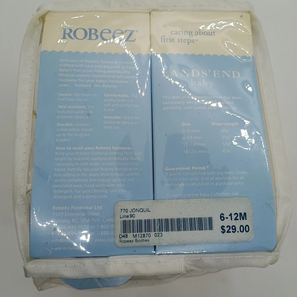 Robeez Nuevo en Caja Niñas 6-12 Meses Suela Suave Zapato Amarillo Flores Nuevo en Paquete Nuevo Foto 3 de 4