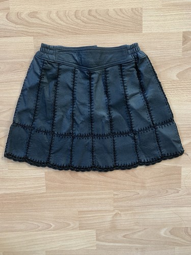 RARE Girls Black Leather and crochet vest and skirt set by JiHong New - Picture 3 of 7
