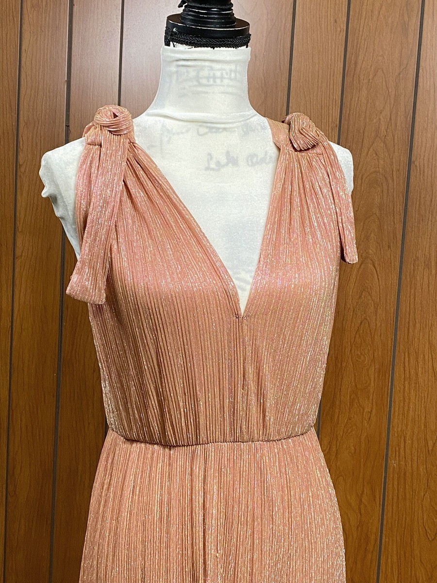 SABINA MUSYEV Helena Metallic Tiered Maxi Dress size L | eBay