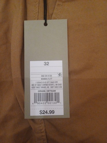 Goodfellow & Co Herren Größe 32 9" Schrittlänge Linden vorne flach Shorts khaki neu mit Etikett - Bild 8 von 9