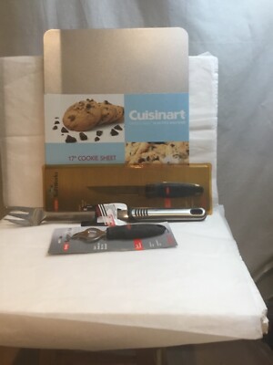 Kitchen Essentials - 4 Pieces (Cookie Sheet, BBQ Fork, Can Opener, Knife)