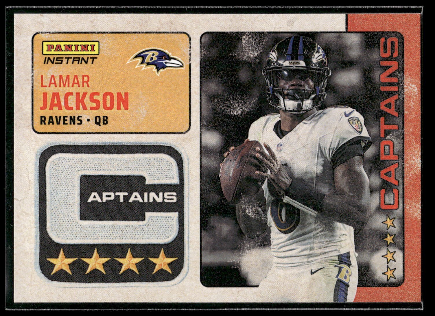 2024 Panini Instant NFL Lamar Jackson CAPTAINS 1/351 SP Baltimore Ravens #CAP-3