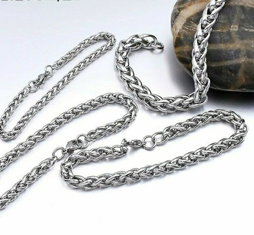 Bracciale da uomo in ACCIAIO INOX a catena con maglia braccialetto 18-21 cm - Foto 2 di 12
