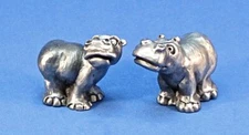 Hudson Pewter Noah's Ark Collection male female HIPPO hippopotamus retired BONUS