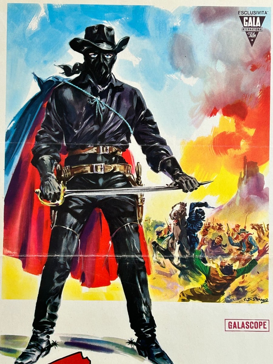 ZORRO IN THE VALLEY OF GHOSTS Vintage Movie Poster Italian Italy