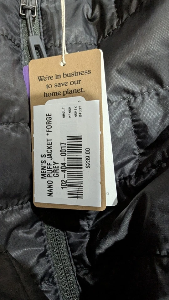 NUEVO CON ETIQUETAS $239 PATAGONIA Chaqueta Nano Puff Para Hombre Pequeña FA22 Gris Forja Primaloft  Foto 4 de 4