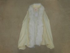 NEW, GIRLS FUR COLLAR KNIT VEST, SIZE MEDIUM