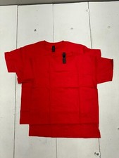 Gildan 2 Pack Basic Red Short Sleeve T Shirts Boys Size Large