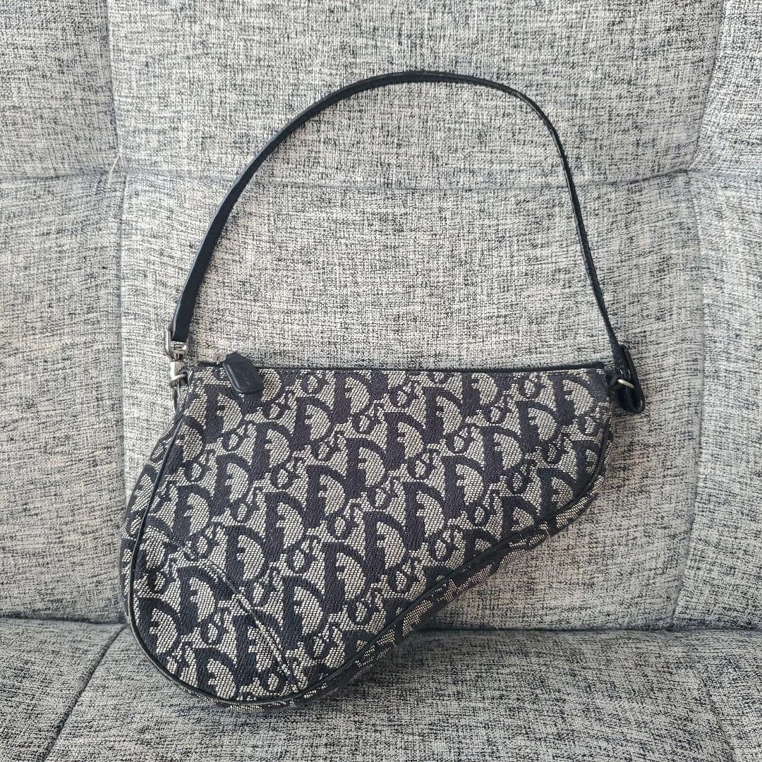 Sacoche de selle Christian Dior bleu marine trotteur selle pochette bandoulière occasion Japon
