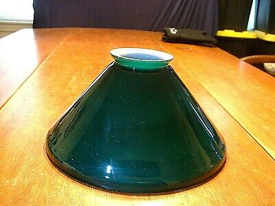 Antique Emerald Green Cased Glass Lamp, Emerald Green Table Lamp Shade