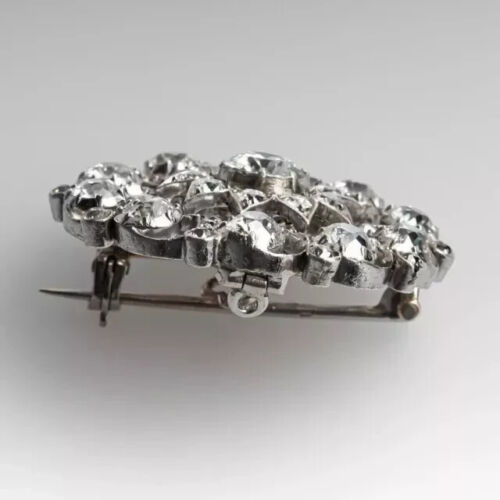 Broche prendedor de boda para hombre enchapado en oro blanco de 14 quilates corte redondo diamante creado en laboratorio - Imagen 5 de 5