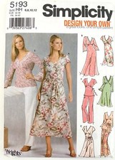 Simplicity Pattern 5193 Misses Petite 8 Great Looks Dress Top Pant Sz 6-12 UNCUT