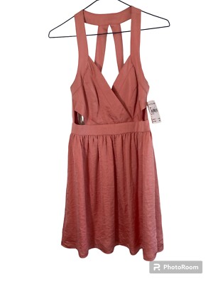 BCBGeneration Women's Dress 2 Coral Pink Halter Mini Strappy Party Cocktail  NEW | eBay