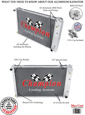 SubZero Champion 3 Row All Aluminum Radiator for 1987 Chevrolet V Series #CC730