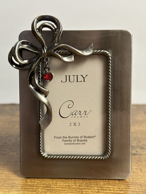 Carr by Burnes of Boston Photo Frame Pewter July Birthstone 2 X 3 NOS