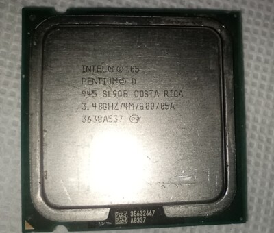 Intel Pentium D 945 sl908 3.4 GHz Dual-Core SL90b 4M/800/05A Untested 