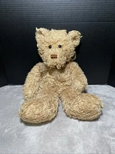 Tan Animal Adventure Teddy Bear Plush Brown Stitch Nose Curly Shaggy Floppy Toy