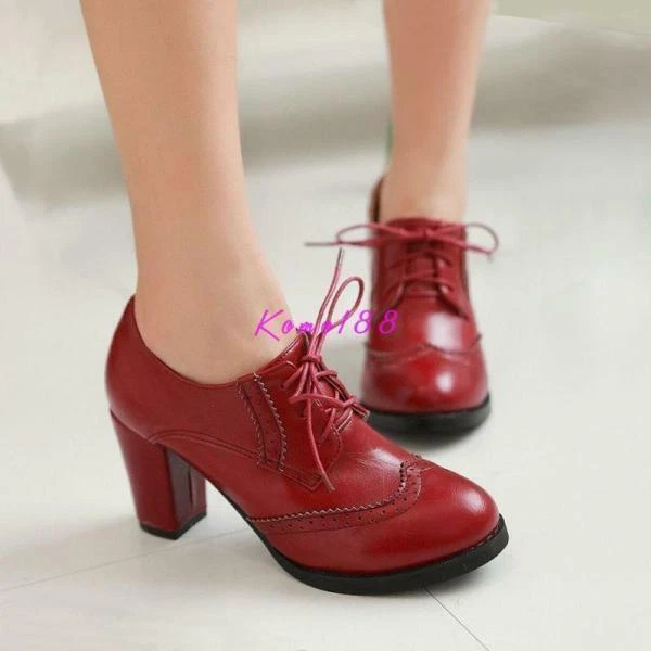 High heeled clearance lace up oxfords