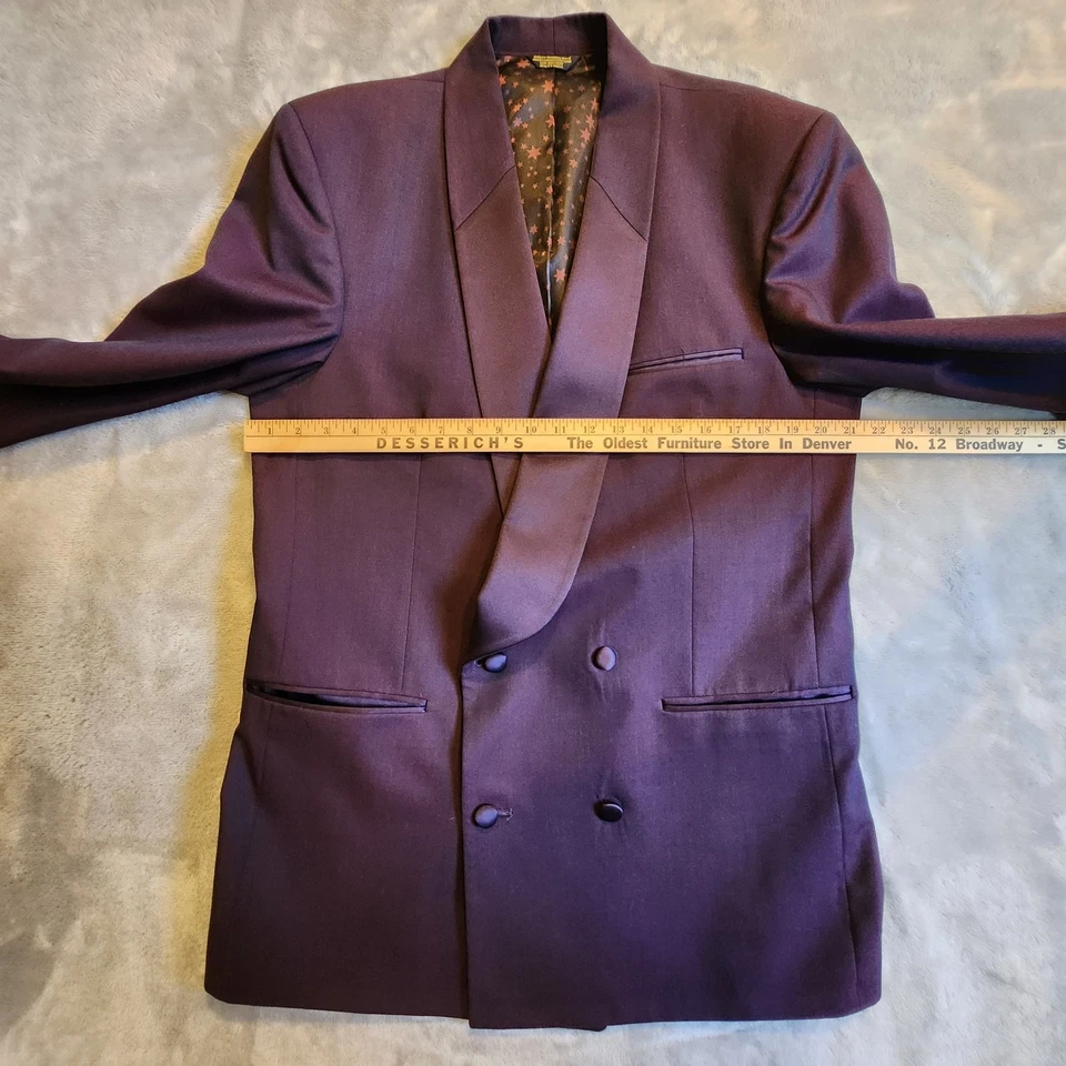 Chaqueta Esmoquin American Commodore 42 L Púrpura Doble Pecho Rockabilly Formal Foto 4 de 4