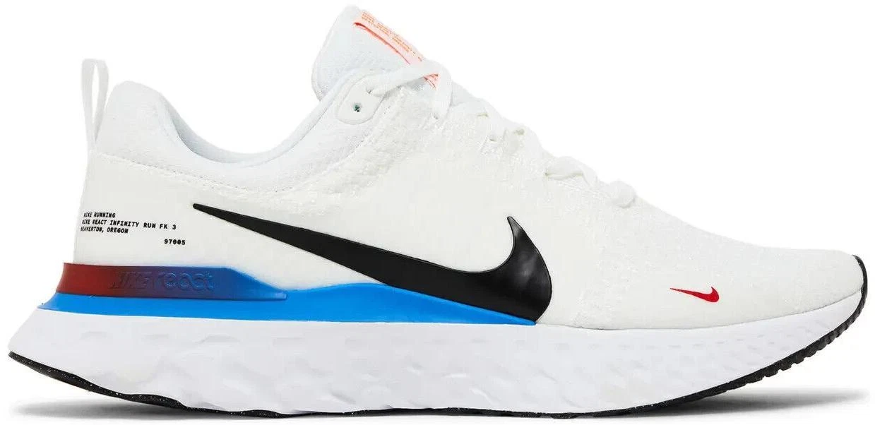 Nike React Infinity Run Flyknit 3 White Photo Blue Red for Sale