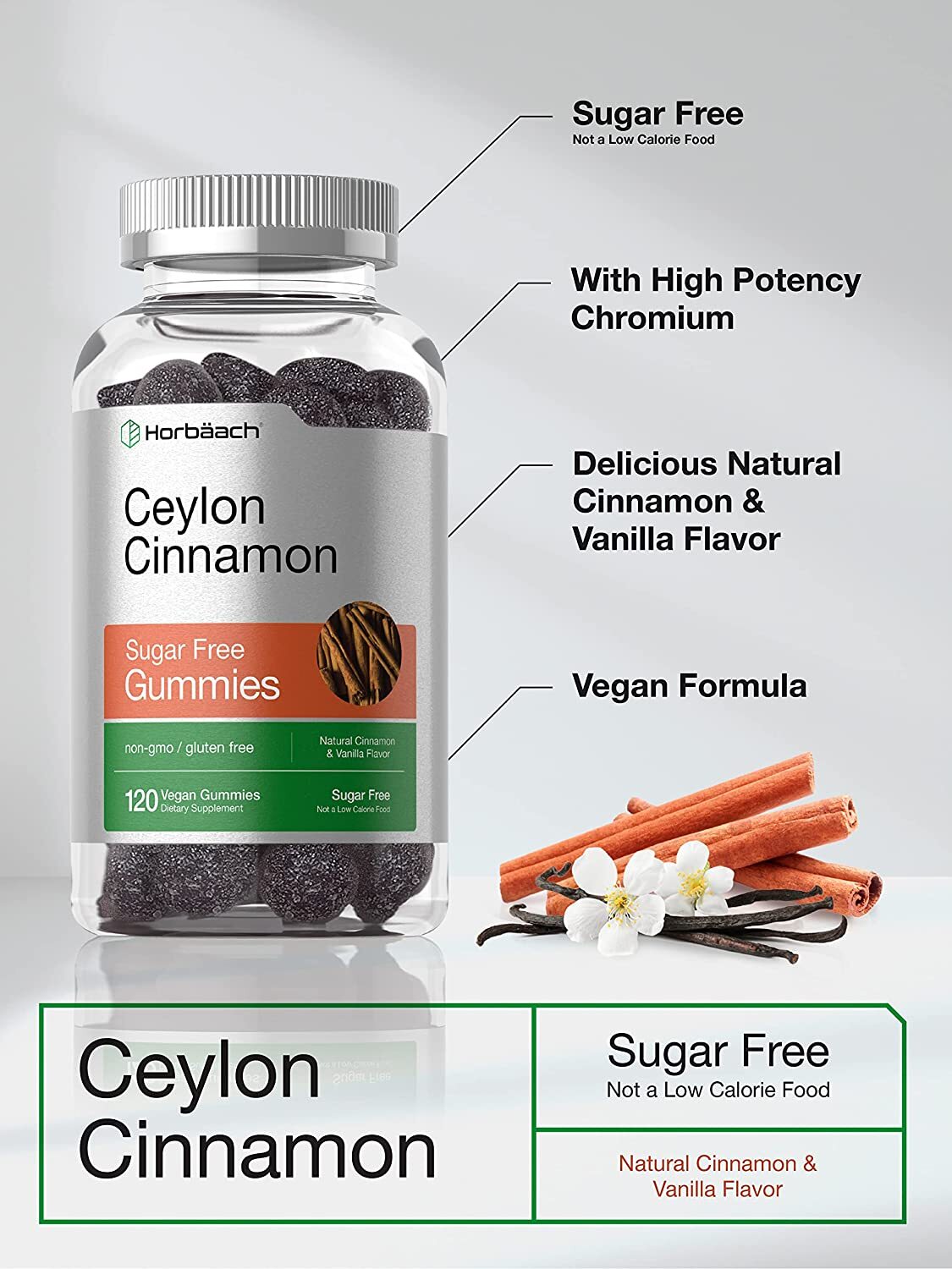 Ceylon Cinnamon Gummies 2000mg 120 Count Vegan by Horbaach eBay