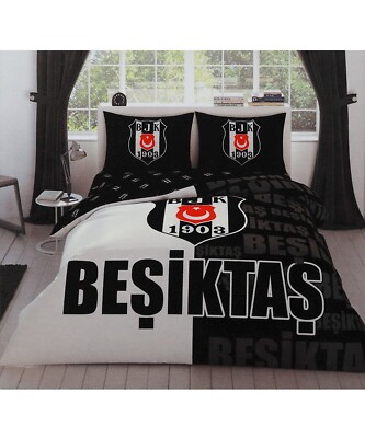 Official Besiktas JK Double Bedding Set   PARCALI LOGO Design   100% Cotton