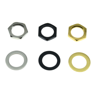 20pcs Guitar Input Output Jack Socket Nut & Washer Metric Jack Nuts 3 colors