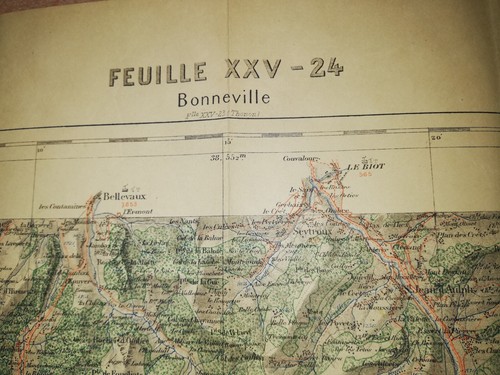 MAP 1/100.000.BONNEVILLE-HAUTE-SAVOIE-MINISTRY OF THE INTERIOR-HACHETTE-1909. - Picture 3 of 12