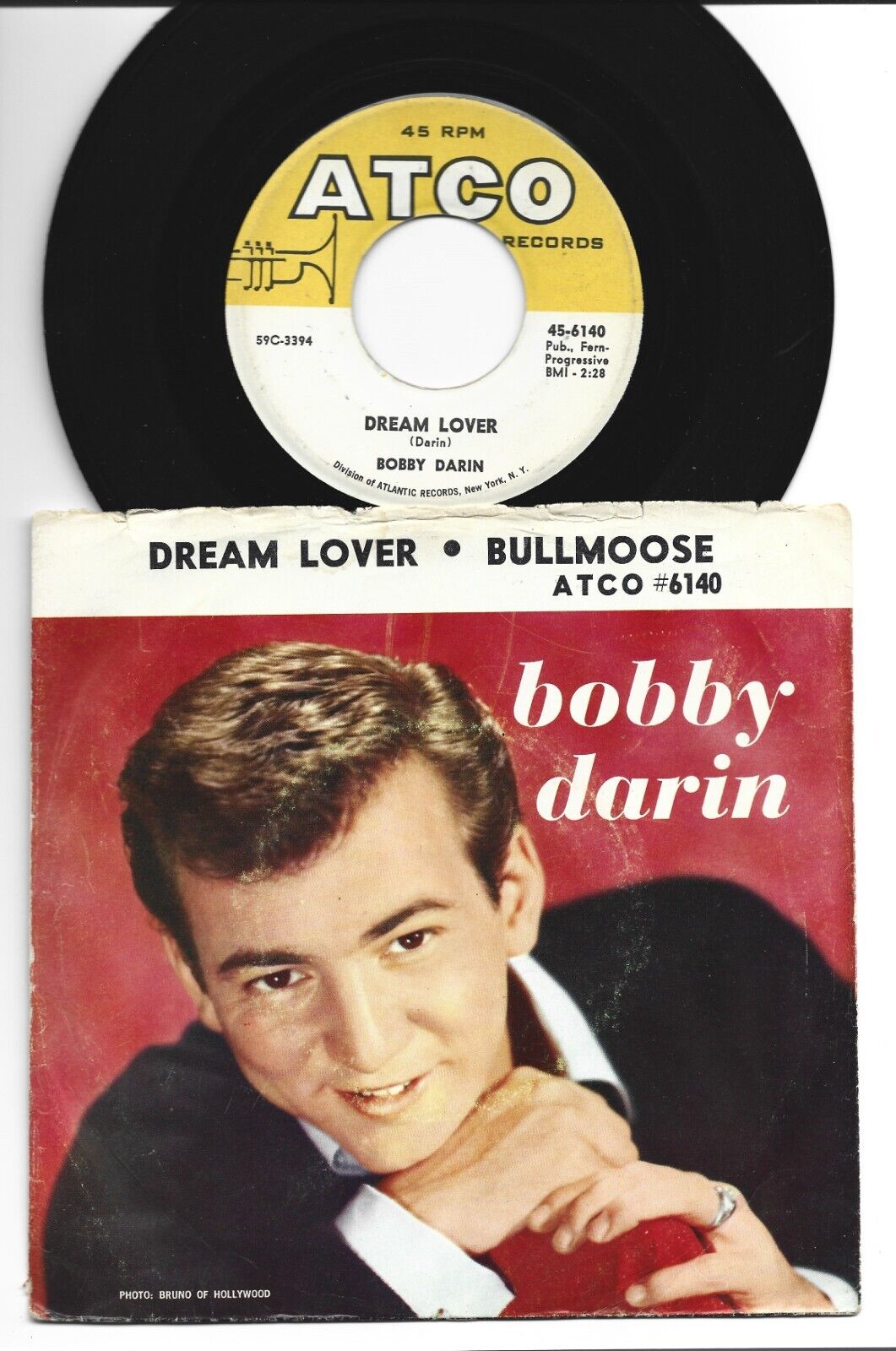 TEEN bw/ ROCKABILLY 45 w PIC SLEEVE- BOBBY DARIN - DREAM LOVER- HEAR - 1959 ATCO