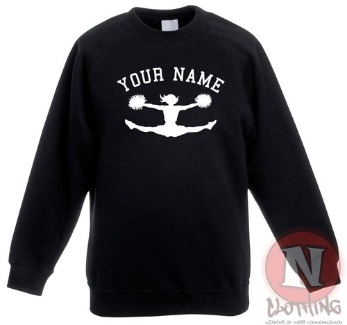 Personalised Cheerleader sweatshirt squad cheer Children kids - Just add name - Picture 2 of 13