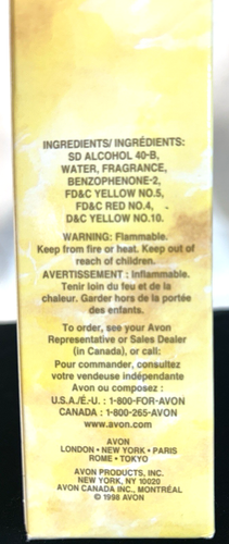 1998 Avon TOPAZE Cologne Spray with BOX, NEW and UNUSED Jewel Top 3 OZ - Picture 2 of 2