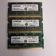3 Crucial 8 GB SO-DIMM 1333 MHz PC3-10600 DDR3L Memory CT102464BF1339 X 3